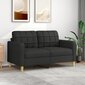 Dvivietė sofa vidaXL, 140cm, juoda kaina ir informacija | Sofos | pigu.lt