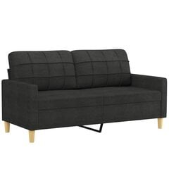 Dvivietė sofa vidaXL, 140cm, juoda kaina ir informacija | Sofos | pigu.lt