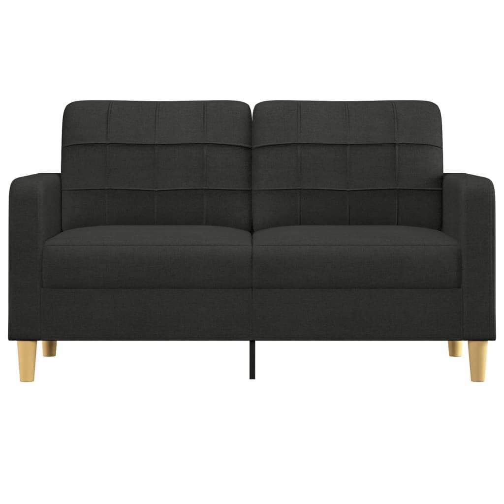 Dvivietė sofa vidaXL, 140cm, juoda kaina ir informacija | Sofos | pigu.lt