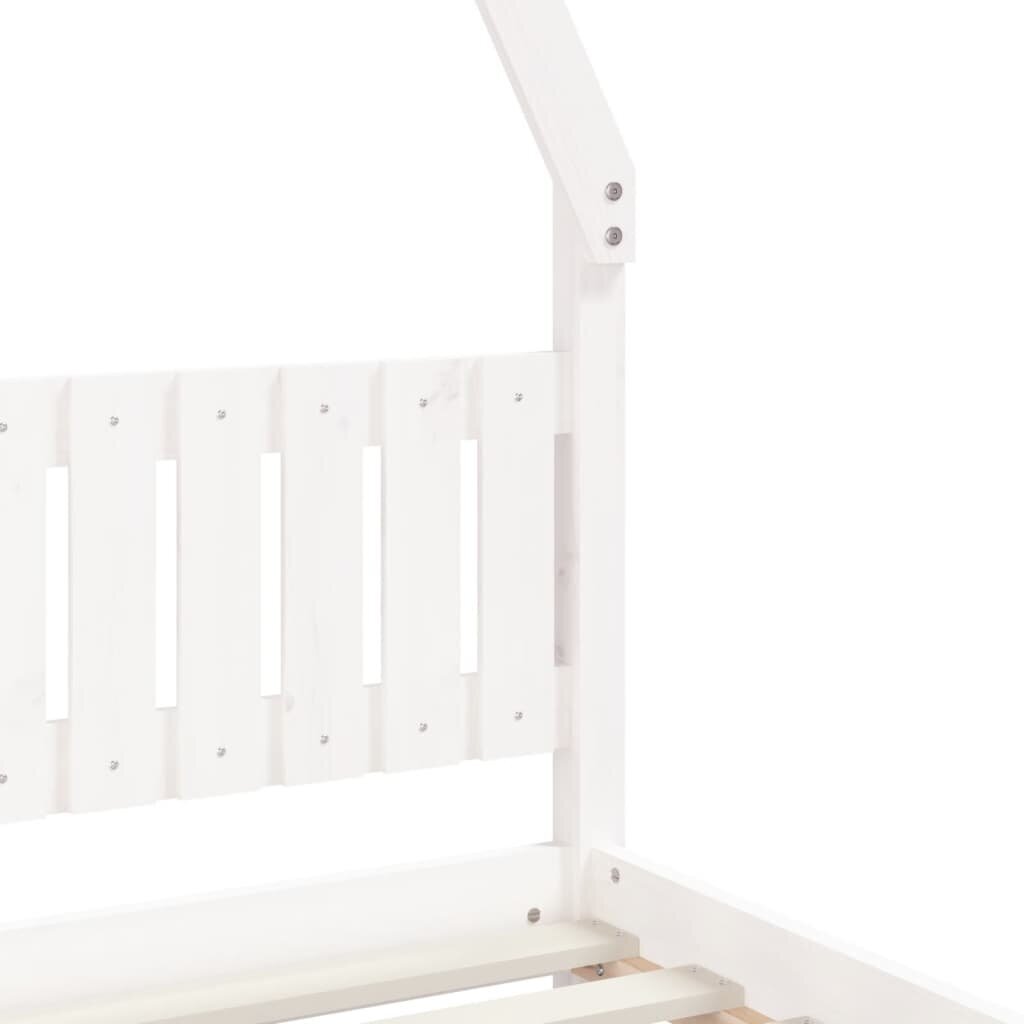 Vaikiškos lovos rėmas vidaXL, 80x160 cm, baltas kaina ir informacija | Vaikiškos lovos | pigu.lt
