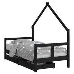 Vaikiškos lovos rėmas vidaXL, 80x160 cm, juodas цена и информация | Детские кровати | pigu.lt