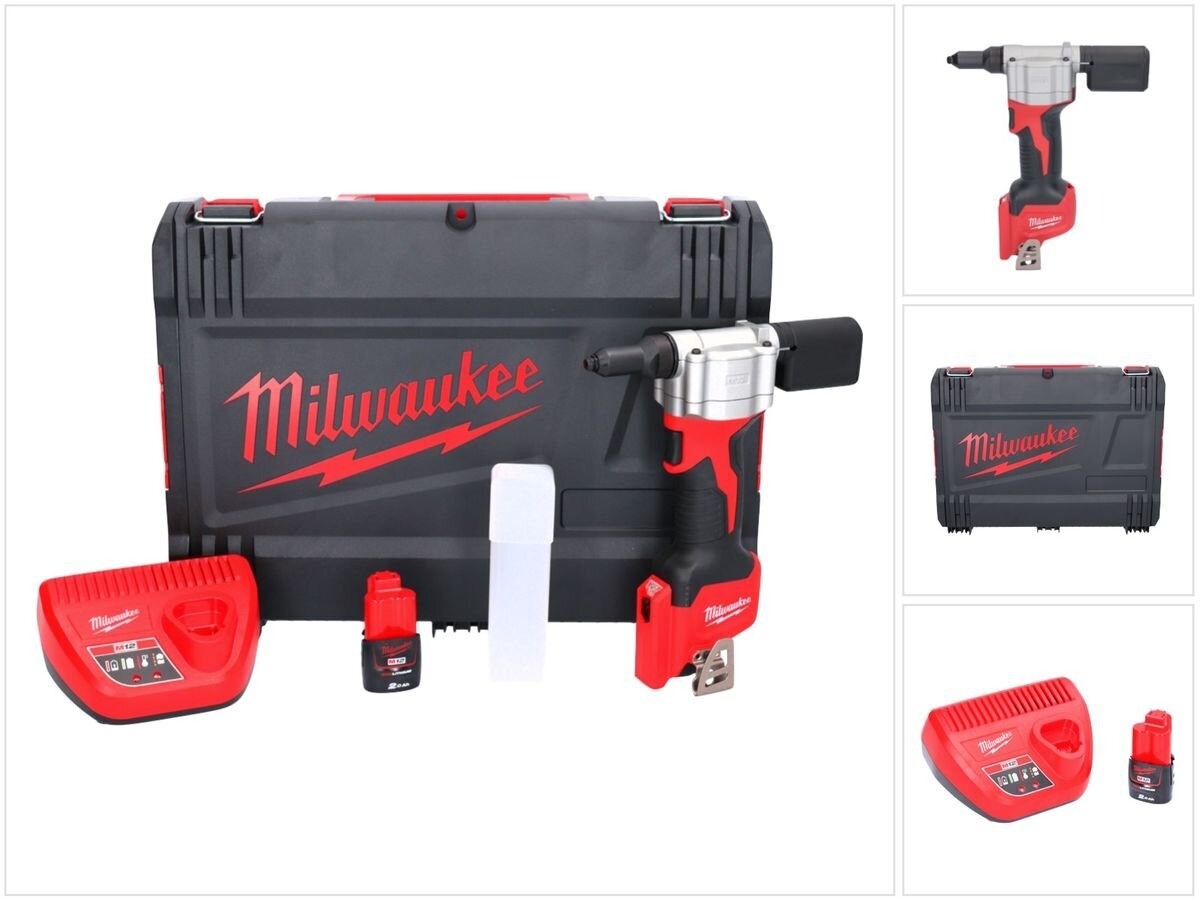 Akumuliatorinis kniediklis Milwaukee M12 BPRT-201X 12 V 20,32 mm + 1x baterija 2,0 Ah + įkroviklis + HD dėžutė (4933464406) kaina ir informacija | Mechaniniai įrankiai | pigu.lt