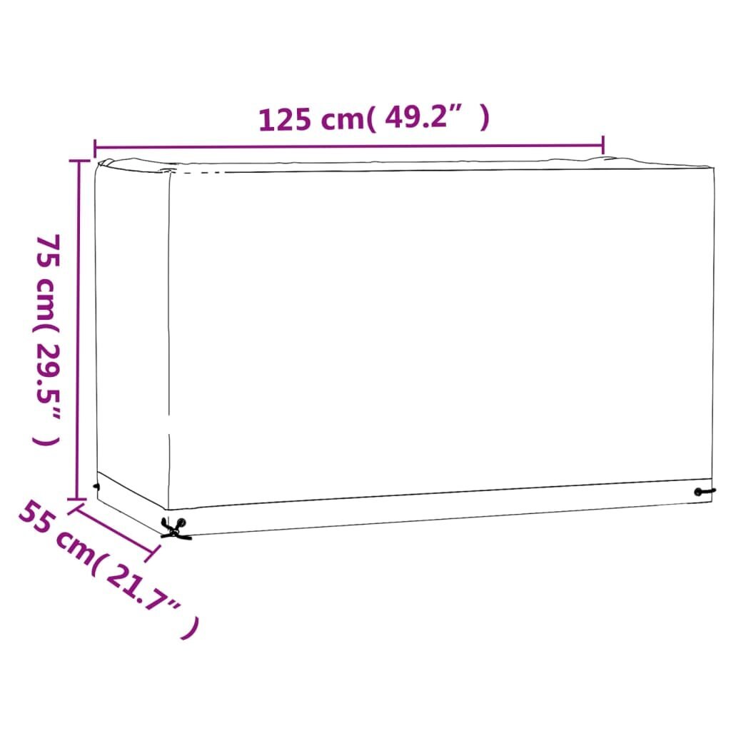 Sodo baldų uždangalai vidaXL, 125x55x75 cm, juodi kaina ir informacija | Pagalvės, užvalkalai, apsaugos | pigu.lt