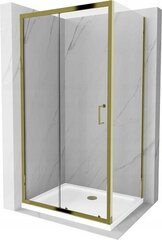Dušo kabina Mexen Apia white/Gold, 130 x 100 cm kaina ir informacija | Dušo kabinos | pigu.lt