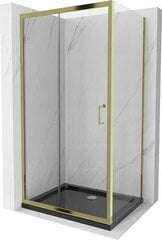 Dušo kabina Mexen Apia Black/Gold, 140 x 70 cm kaina ir informacija | Dušo kabinos | pigu.lt