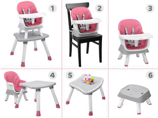 Daugiafunkcinė maitinimo kėdutė 6in1 ZA4142, rožinė kaina ir informacija | Maitinimo kėdutės | pigu.lt