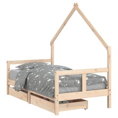 Vaikiškos lovos rėmas vidaXL, 80x160 cm, rudas цена и информация | Детские кровати | pigu.lt