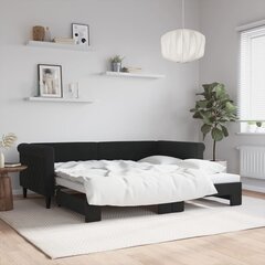 Sofa-lova vidaXL, 90x190 cm, juoda kaina ir informacija | Lovos | pigu.lt