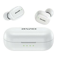 AWEI słuchawki Bluetooth 5.1 T13 Pro TWS + stacja dokująca biały|white цена и информация | Теплая повязка на уши, черная | pigu.lt