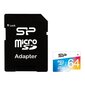 Atminties kortelė Silicon Power microSDXC UHS-I 64GB + adapteris kaina ir informacija | Atminties kortelės telefonams | pigu.lt