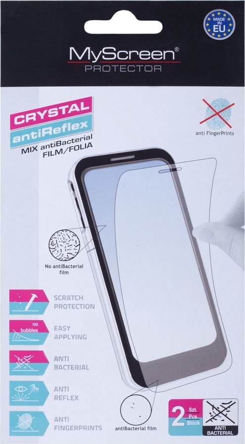 Universali apsauginė plevelė Myscreen Crystal tinkanti 6.4" kaina ir informacija | Apsauginės plėvelės telefonams | pigu.lt