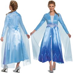 Karnavalinis moteriškas kostiumas Disney Frozen Elsa, mėlynas kaina ir informacija | Karnavaliniai kostiumai | pigu.lt