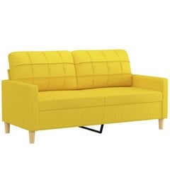 Dvivietė sofa vidaXL, 140cm, geltona цена и информация | Диваны | pigu.lt
