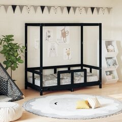 Vaikiškos lovos rėmas vidaXL, 70x140 cm, juodas kaina ir informacija | Vaikiškos lovos | pigu.lt