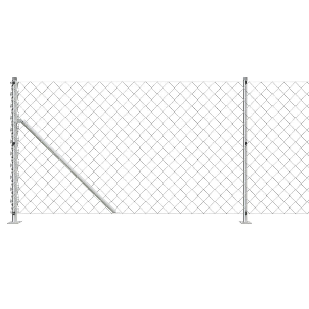 Tinklinė tvora su flanšais, sidabrinės spalvos, 1,1x10m kaina ir informacija | Tvoros ir jų priedai | pigu.lt