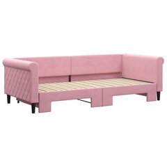 Sofa-lova vidaXL, 90x200 cm, rožinė kaina ir informacija | Lovos | pigu.lt