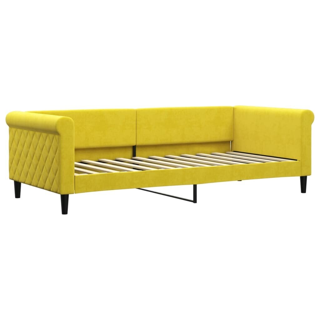 Sofa-lova vidaXL, 90x200 cm, geltona kaina ir informacija | Lovos | pigu.lt