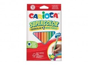 Spalvoti pieštukai Carioca Supercolor Maxi, 5 mm, 12 sp. kaina ir informacija | Piešimo, tapybos, lipdymo reikmenys | pigu.lt