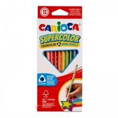 Spalvoti pieštukai Carioca Supercolor, 3 mm, 12 sp. цена и информация | Принадлежности для рисования, лепки | pigu.lt