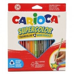 Spalvoti pieštukai Carioca Supercolor, 3 mm, 24 sp. цена и информация | Принадлежности для рисования, лепки | pigu.lt