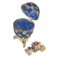 Faberge stiliaus imperatoriškasis karūnavimo kiaušinis, papuošalų dėžutė su vežimu kaina ir informacija | Kitos originalios dovanos | pigu.lt
