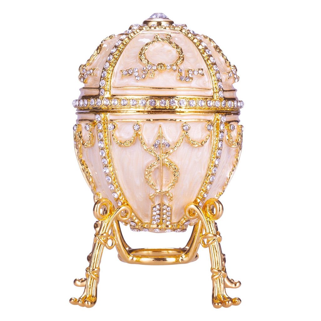 Faberge stiliaus kiaušinis, papuošalų dėžutė Rožių pumpuras su pakabuku цена и информация | Kitos originalios dovanos | pigu.lt