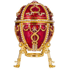 Faberge stiliaus kiaušinis, papuošalų dėžutė Rožių pumpuras su pakabuku kaina ir informacija | Kitos originalios dovanos | pigu.lt