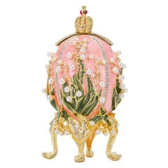 Faberge stiliaus kiaušinis Slėnio lelijos su nuotraukų rėmeliu kaina ir informacija | Kitos originalios dovanos | pigu.lt