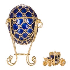 Faberge stiliaus imperatoriškasis karūnavimo kiaušinis, papuošalų dėžutė su vežimu kaina ir informacija | Kitos originalios dovanos | pigu.lt