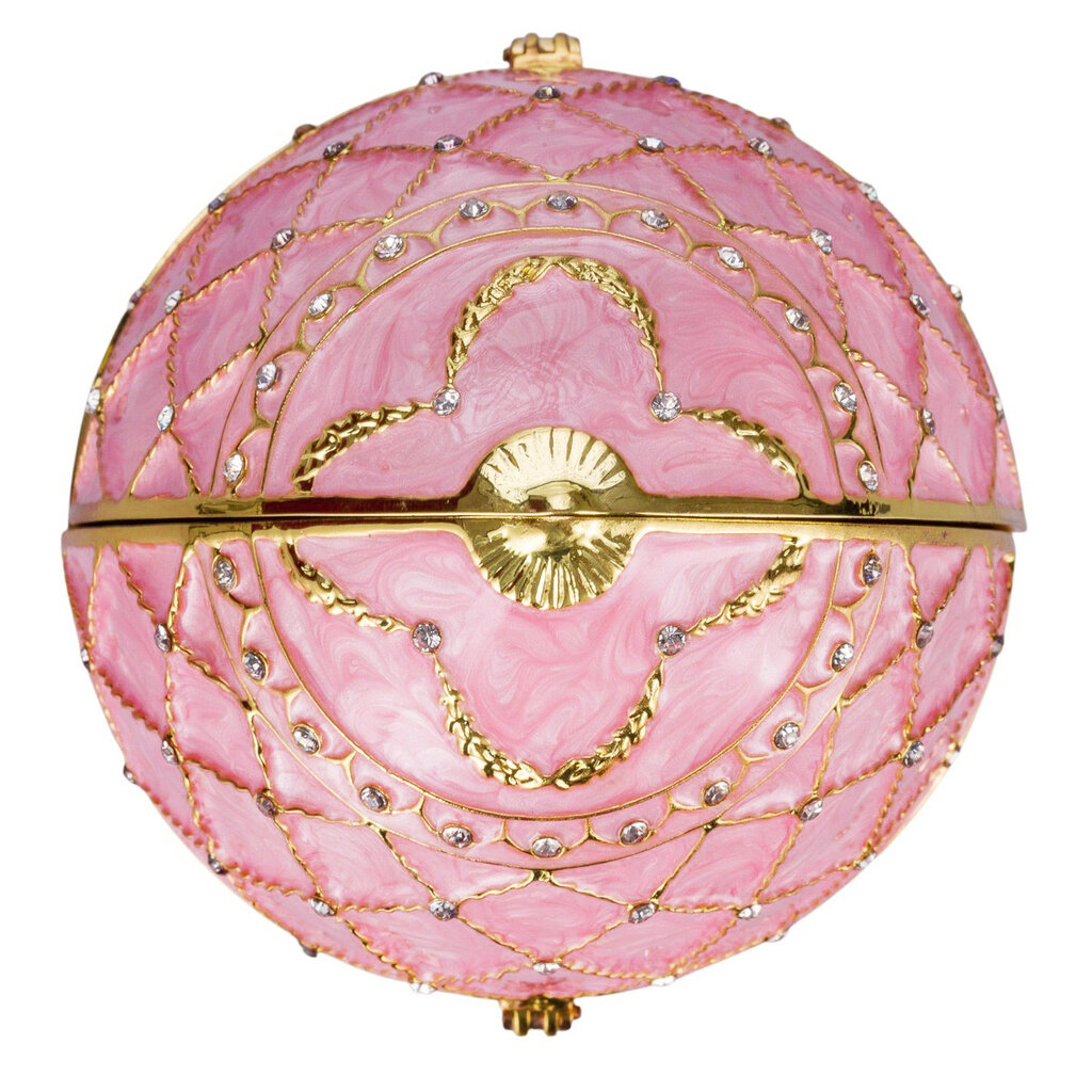 Faberge stiliaus muzikinis kiaušinis, papuošalų dėžutė su gėlių krepšeliu kaina ir informacija | Kitos originalios dovanos | pigu.lt