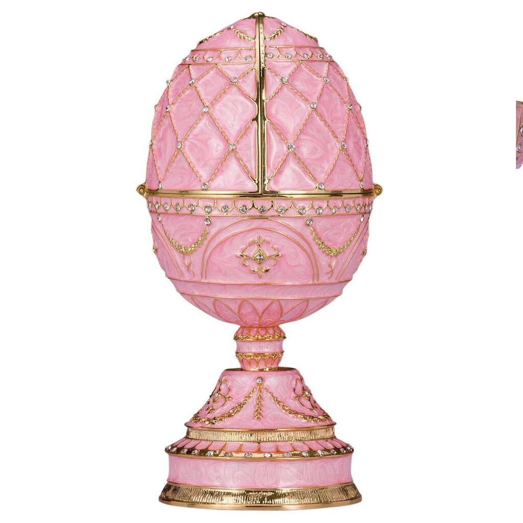 Faberge stiliaus muzikinis kiaušinis, papuošalų dėžutė su gėlių krepšeliu kaina ir informacija | Kitos originalios dovanos | pigu.lt