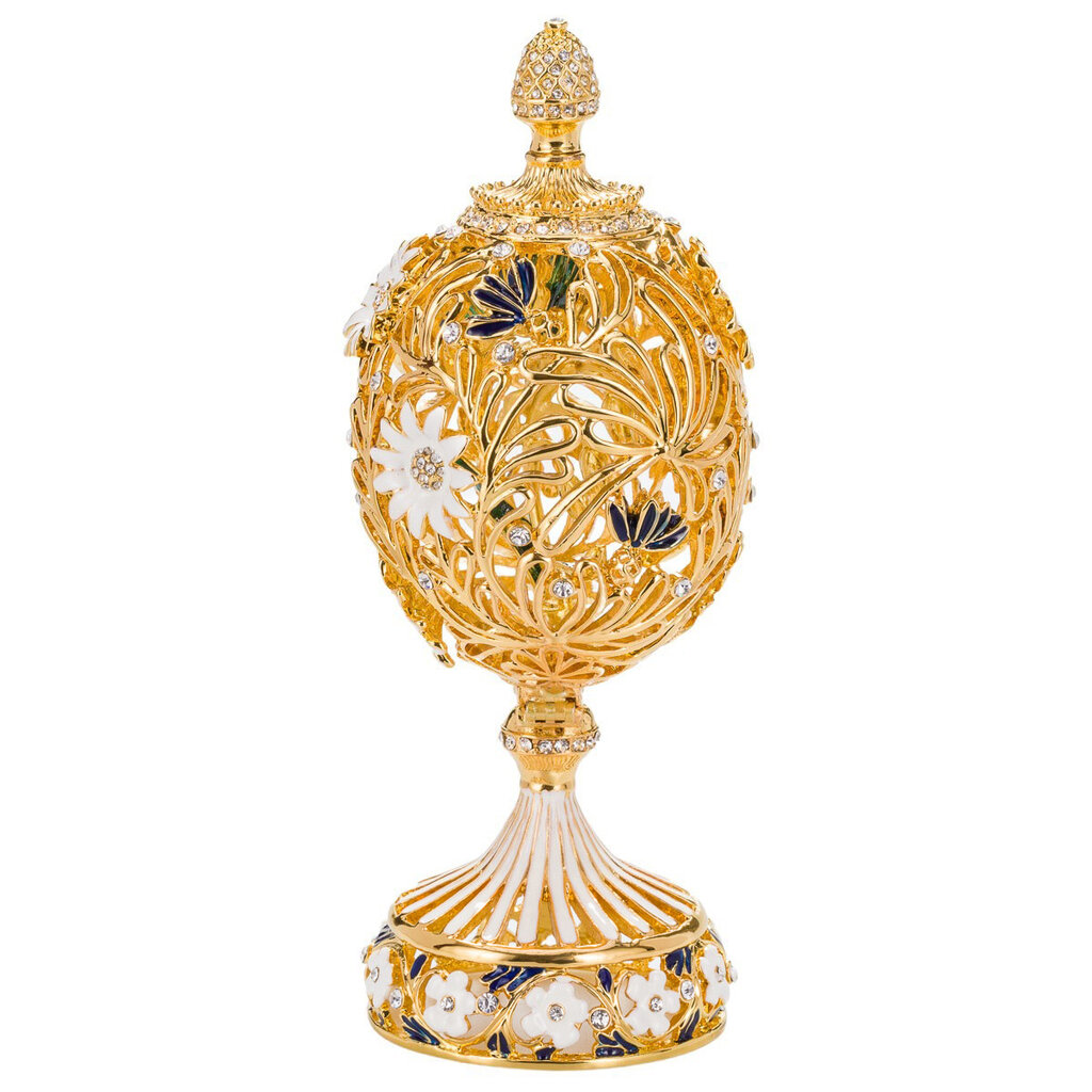 Faberge stiliaus raižytas kiaušinis su gėlėmis ir drugeliais цена и информация | Kitos originalios dovanos | pigu.lt