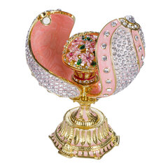 Faberge stiliaus susuktas kiaušinis su gėlių krepšeliu kaina ir informacija | Kitos originalios dovanos | pigu.lt