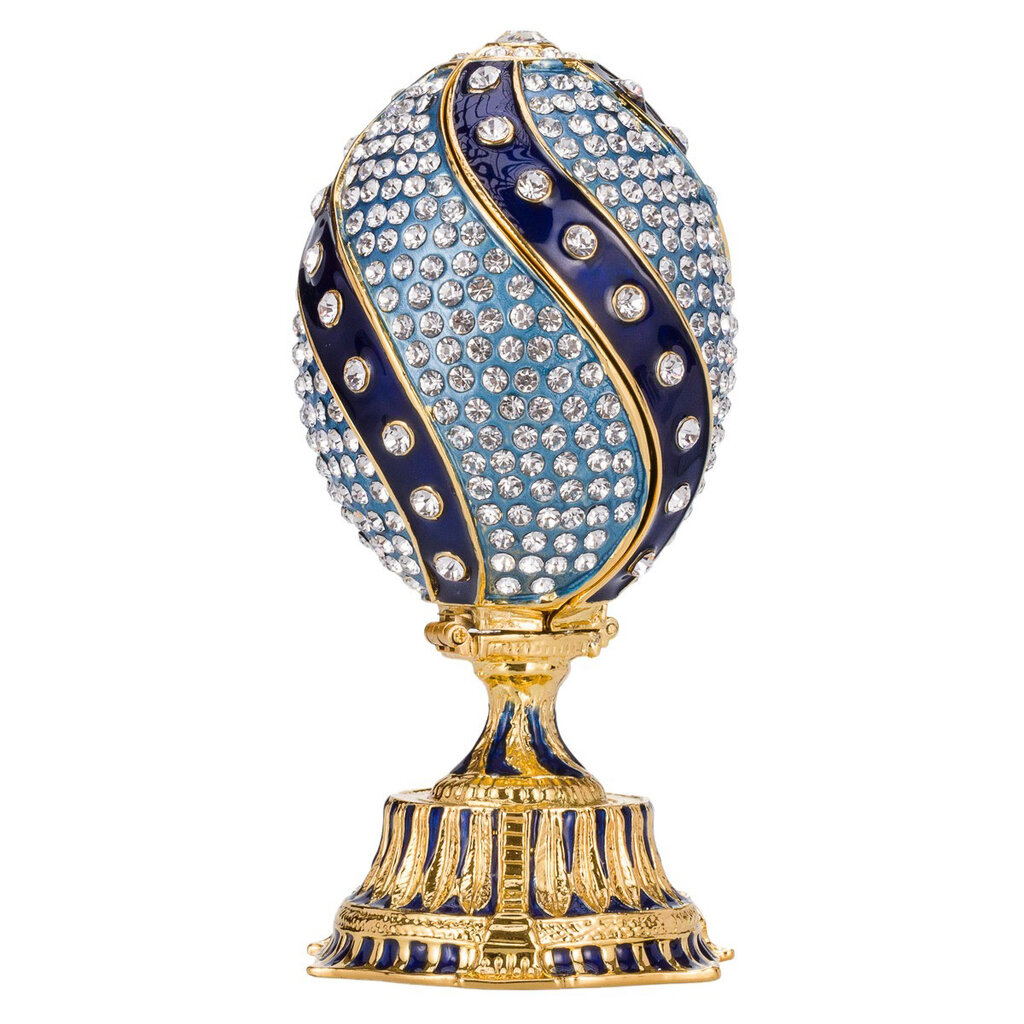 Faberge stiliaus susuktas kiaušinis su gėlių krepšeliu kaina ir informacija | Kitos originalios dovanos | pigu.lt