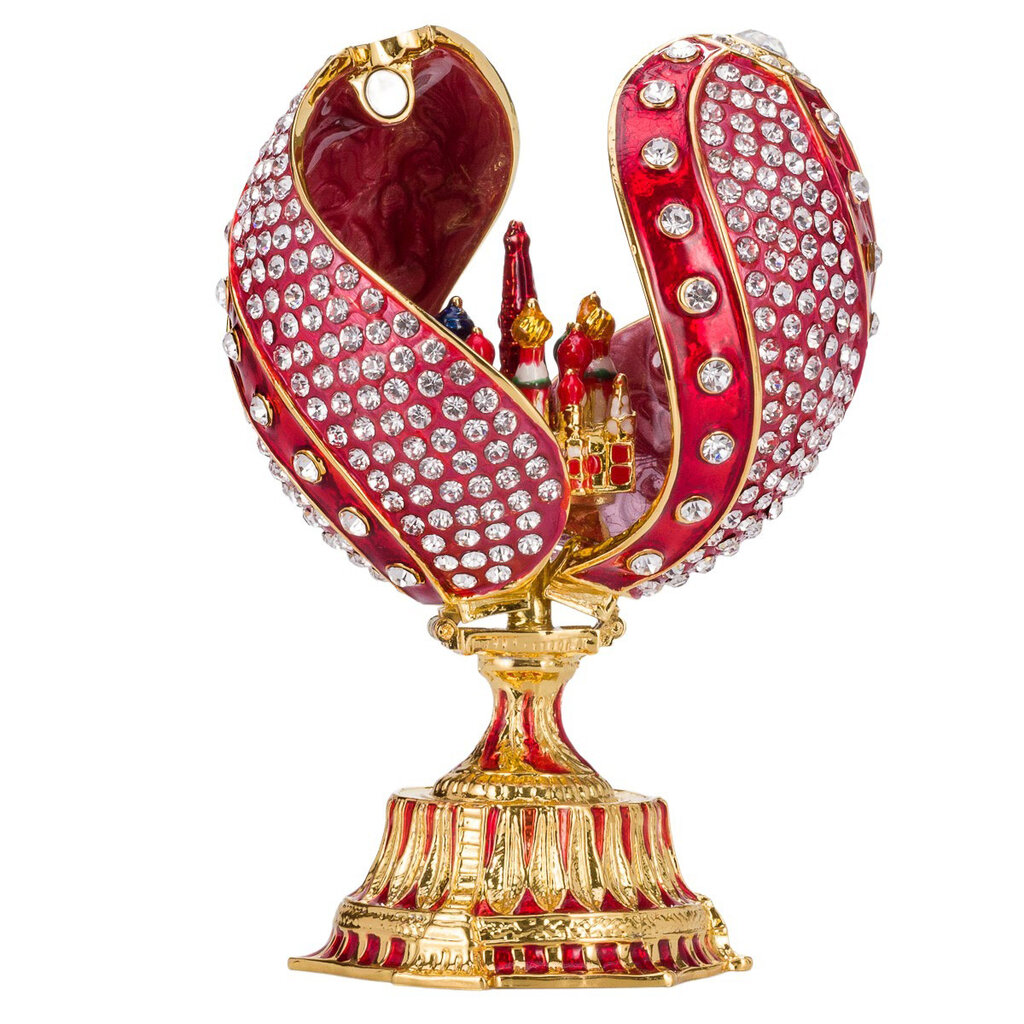 Faberge stiliaus susuktas kiaušinis su Šv. Bazilijaus katedra цена и информация | Kitos originalios dovanos | pigu.lt