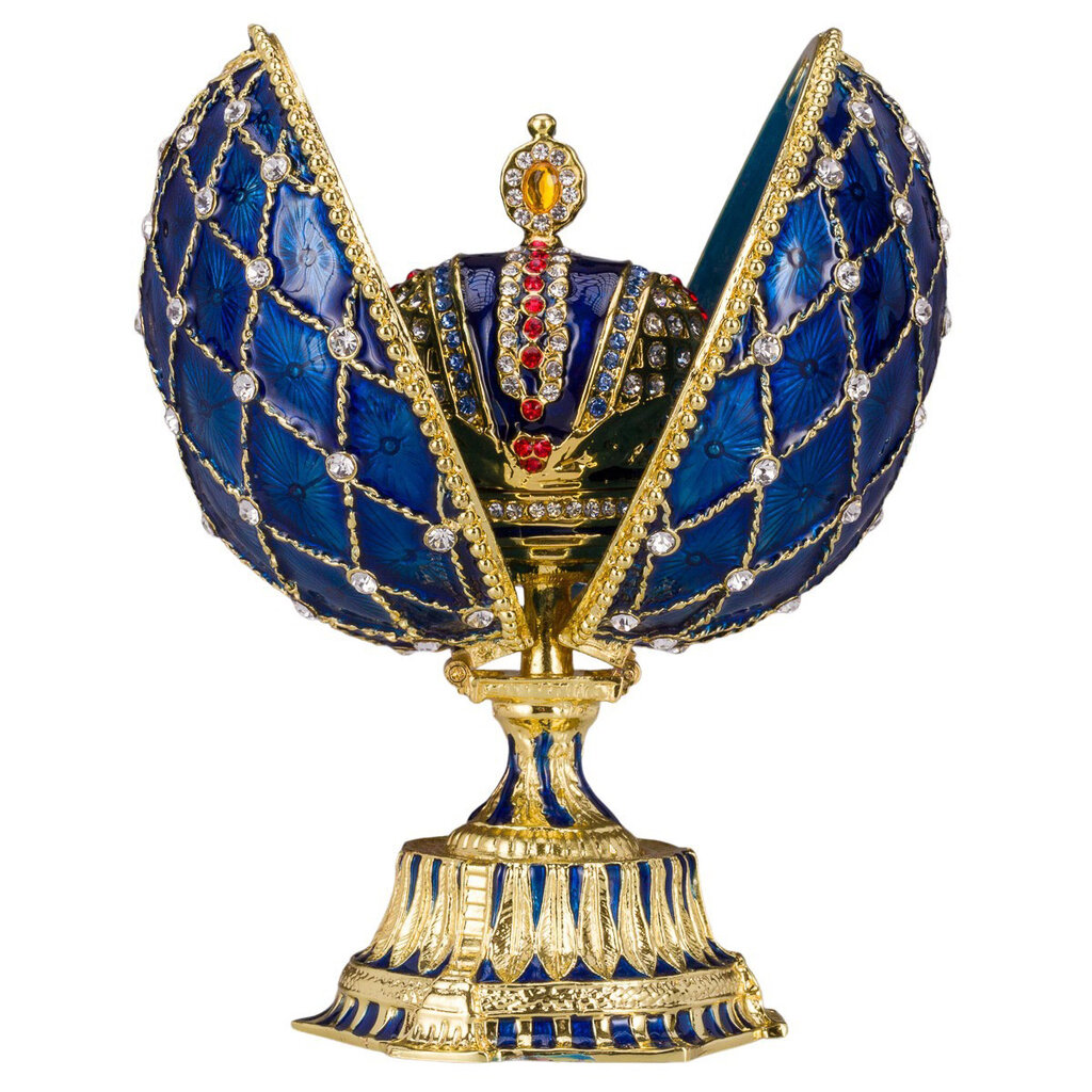 Faberge stiliaus kiaušinis, papuošalų dėžutė su imperatoriaus karūna kaina ir informacija | Kitos originalios dovanos | pigu.lt