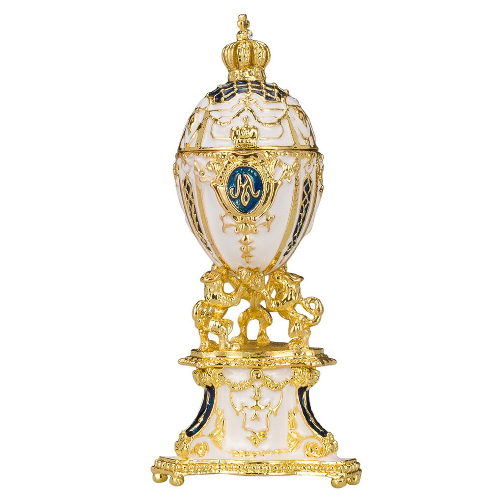 Faberge stiliaus Karališkoji Danijos kiaušinis, papuošalų dėžutė su liūtais цена и информация | Kitos originalios dovanos | pigu.lt