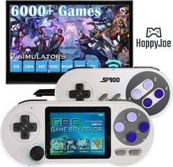 Игровая ретро-консоль Happyjoe SFC2000, 8000+ классических игр, 3,0" IPS дисплей, 2 игрока цена и информация | Игровые приставки | pigu.lt