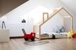 Vaikiška lova namelis SofiHouse R4, 140x70cm, ruda цена и информация | Vaikiškos lovos | pigu.lt