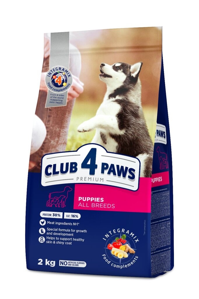 Club 4 Paws visų veislių šuniukams su vištiena, 2 kg kaina ir informacija | Sausas maistas šunims | pigu.lt