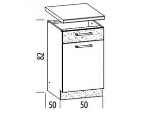 Pastatoma spintelė Liveo Modena MD15, 50 cm, balta/pilka цена и информация | Кухонные шкафчики | pigu.lt