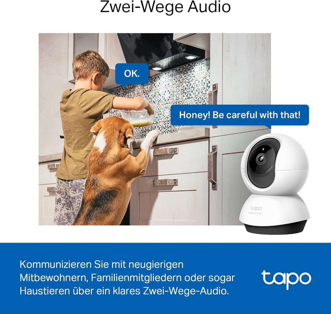 Vidaus apsaugos kamera Tapo TP-Link C220 360° WiFi kaina ir informacija | Stebėjimo kameros | pigu.lt