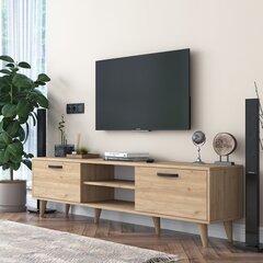 TV staliukas Asir, 180x49x35 cm, rudas kaina ir informacija | TV staliukai | pigu.lt