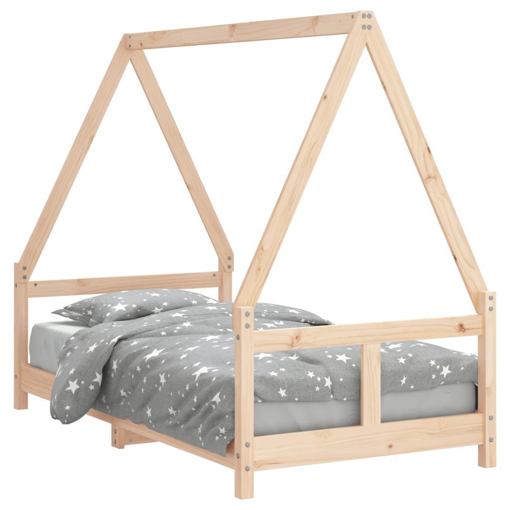 Vaikiškos lovos rėmas vidaXL, 80x160 cm, rudas цена и информация | Vaikiškos lovos | pigu.lt