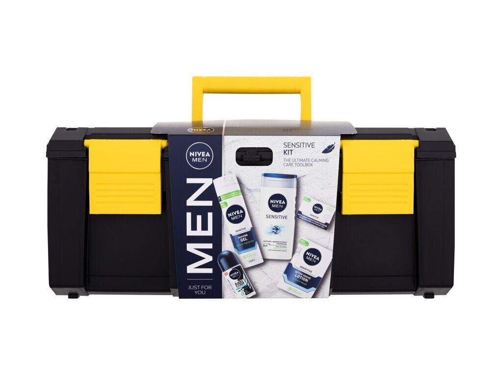 Nivea Men Sensitive rinkinys vyrams, 50 ml antiperspirantas + 200 ml skutimosi gelis + 100 ml losjonas + 250 ml dušo gelis + 50 ml kremas цена и информация | Skutimosi priemonės ir kosmetika | pigu.lt