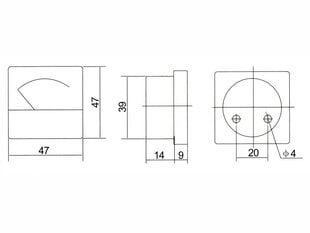 Analoginis ampermetras 15A, 1 vnt. kaina ir informacija | Mechaniniai įrankiai | pigu.lt