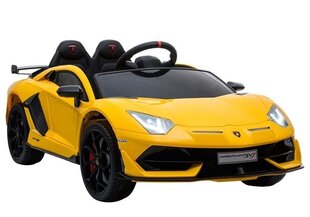 Vienvietis elektromobilis Lamborghini Aventador, geltonas kaina ir informacija | Elektromobiliai vaikams | pigu.lt