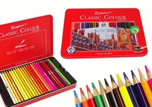 Набор цветных карандашей, 48 шт. цена и информация | Принадлежности для рисования, лепки | pigu.lt