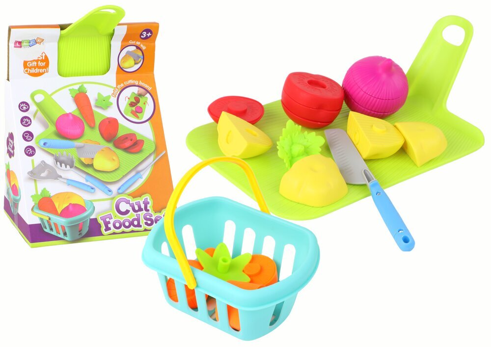 Žaislinių daržovių pjaustymo rinkinys su lentele Lean Toys kaina ir informacija | Žaislai mergaitėms | pigu.lt