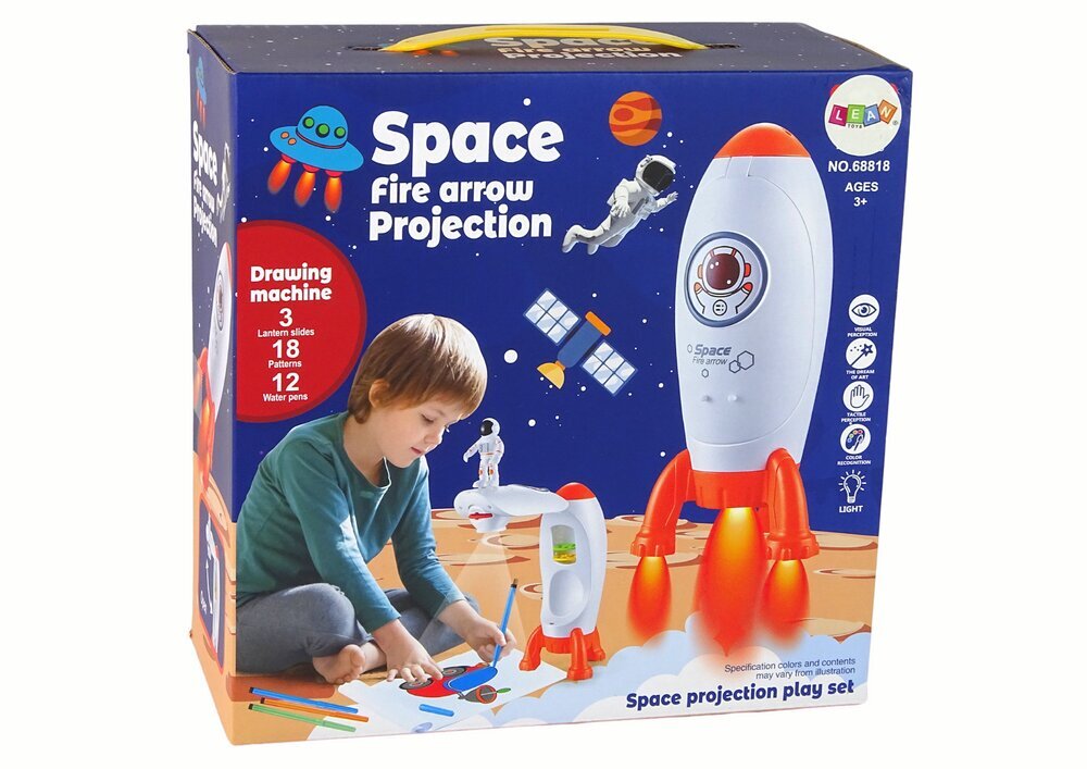 Projektorius kosminė raketa Lean Toys kaina ir informacija | Lavinamieji žaislai | pigu.lt